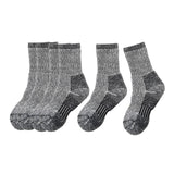 Maxbell 3 Pairs Kids Wool Socks Thermal Crew Socks for Hiking Outdoor Activities Ski Black 33 to 38