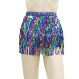 Maxbell 2xSparkly Hip Scarf Skirt Sequin Tassel Belly Dance Hip Scarf for Party