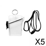 Maxbell 5xWaterproof ID Badge Holder Case Clear Vertical for Credit Cards Keys Boating