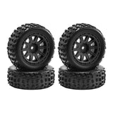 Maxbell 4 Pieces 1/18 RC Car Wheels and Tires Easy to Install Sturdy Direct Replaces Black