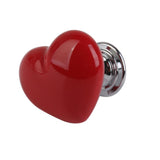 Maxbell 4xHeart Shaped Ceramic Door Drawer Cabinet Handle Pull Knob Hardware Red_S