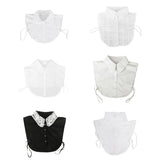 Maxbell Wholesale 6pcs White Women Lace Fake Half Shirt Blouse Collar Cotton Accessroy