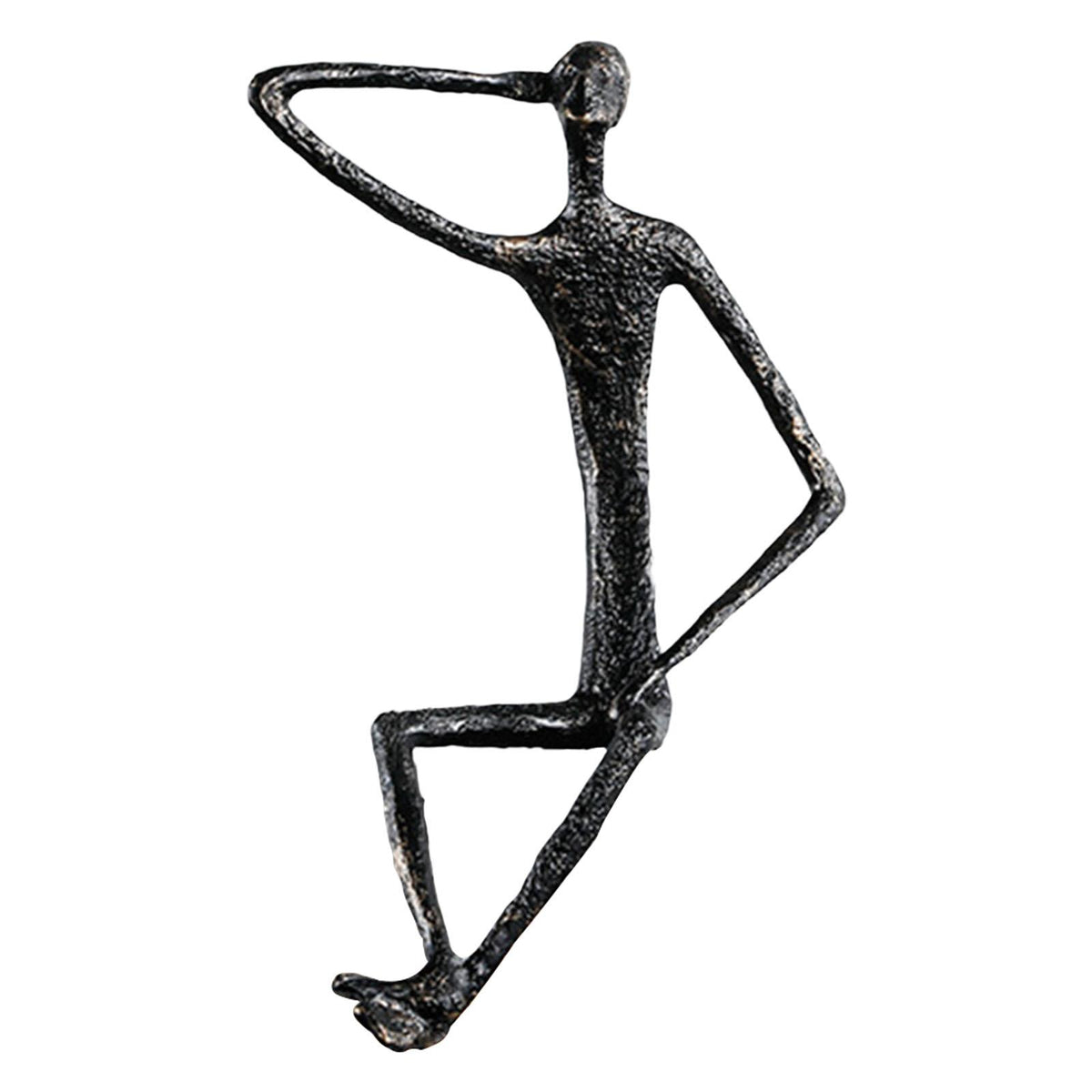 Maxbell Maxbell Abstract Human Figurine Metal Statue Sculpture for Table Bookshelf Christmas B 19x7.5x28cm