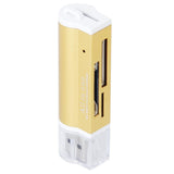 Maxbell Mini Golden 4 Ports USB 2.0 SD/MMC/RS MMC/Mini SD /TF All in one Memory Card Reader