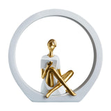 Maxbell Girl Figurine Desk Bedroom Cafe Table Centerpieces Cabinet Shop Women Statue White Reading