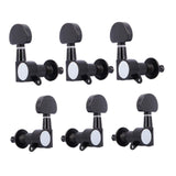 Maxbell 6Pcs 3L3R Acoustic Guitar Tuning Pegs for Electric Guitar Machine Head Parts Black