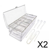 Maxbell 2xChilled Condiment Server Transparent Serving Bowls for Salad Outdoor Fruits