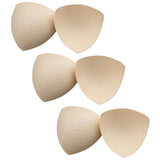 Maxbell 3 Pairs Removable Sports Bra Pads Inserts Sewn Sides for B/C Cups Breathable Beige