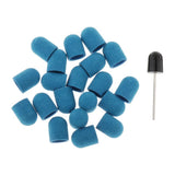 Maxbell Maxbell 20pcs Manicure DIY Nail File Sanding Caps/Bands Polishing Mandrel Bit  Blue