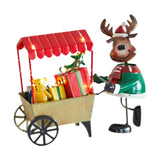 Desktop Ornament Xmas Character Pushing The Cart Figurine for New Year Decor Reindeer