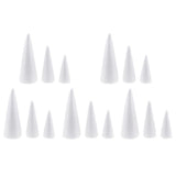 Maxbell 15Pcs Cone Shaped Styrofoam Foam Ornaments for Handmade DIY Modelling Crafts