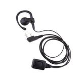 Maxbell 3x2 Pin G-Shape Headset PTT Mic Earphone for Walkie Talkie 2 Way Radio Black