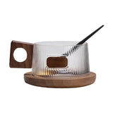 Maxbell Coffee Mug with Saucer Tea Cup for Cafe Afternoon Tea Time Housewarming Gift Square handle