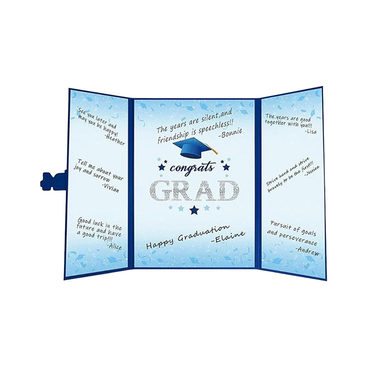 Maxbell Graduation Guest Book Thick Paper Easy to Write on Postcard Decoration Blue