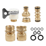 Maxbell Brass Quick Garden Water Tap Connector 3/4 Inch Universal Pipe Fitting Adapter and Male Thread Hose Nozzle Quick Connect Adapter Kit - Aladdin Shoppers