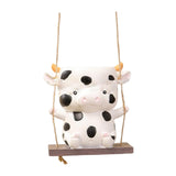 Maxbell Cow Figurine Hanging Planter Pot Versatile Lovely for Courtyards Decor Resin