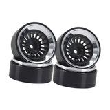 Maxbell 4Pcs 1.3 inch RC Wheel Rim Hub for 1:18 1:24 RC SCX24 Vehicle Crawler Car argent