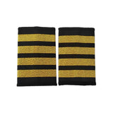 Maxbell 4xAirline Epaulets Traditional with Gold Stripes Officer Shoulder Boards four bars