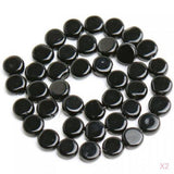 Maxbell 2x 10mm Black Onyx Coin Gemstone Loose Beads Strand 15 In