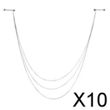 Maxbell 10x14G Stainless Steel Silver 3-layer Tassel Chain Nipple Ring Body Piercing