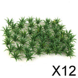 Maxbell 12x50pcs Green Scenery Landscape Model Sword Grass 1:100-1:200 Assembly Parts