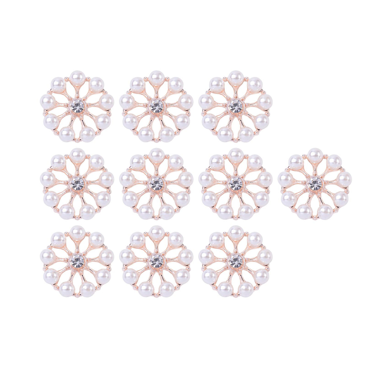 Maxbell 10 Pieces Flower Rhinestone Flatback Embellishments Wedding Shoes