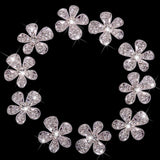 Maxbell 7xPhenovo Crystal Flower Rhinestone Buttons DIY Craft Embellishment Silver