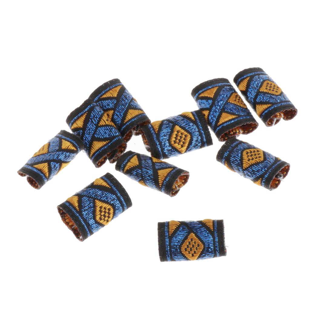 Maxbell Maxbell 10x Knitted Fabric Hair Dreadlock Beads Tubes For DIY Braids Pendants 03