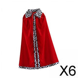 Maxbell 6xKing Cape King Robe Cloak Costume Accessory for Masquerade Carnival Dress up 130cm for Adults