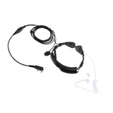 Maxbell 2xFlexible Throat Microphone Covert Acoustic Tube Earpiece Finger PTT Headset