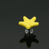 Maxbell 2pcs Creative Starfish Door Knob Cabinet Furniture Drawer Pull Handle-Yellow
