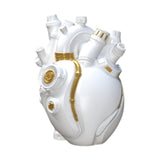 Maxbell Anatomical Heart Vase Creative Flower Vase for Halloween Bookshelf Valentine White