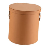 Maxbell PU Leather Car Trash Can 1.5 L Container Comfortable Grip Handle Garbage Can Brown Yellow