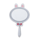 Maxbell Maxbell USB Rabbit Handheld LED Lighted Mirror Travel Makeup Vanity Mirror Silver