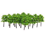 Maxbell 4xPlastic Model Trees Train Railroad Scenery 1:250 40pcs Green