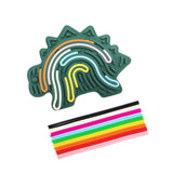 Maxbell Sensory Activity Board Dinosaur Pattern Travel Toy for Plane for 3+ Year Old Green dinosaur