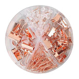Maxbell 4x72x Binder Clips Kits Push Pins Paper Clips Map Tacks Portfolio for School Rose Gold