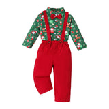 Maxbell Christmas Costume with Bowtie Gentleman Outfits for Kids Children Stage Show Button Suspenders