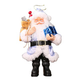 Maxbell Resin Santa Claus Pendants for Christmas Tree Hanging Ornament Blue