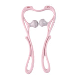 Maxbell Manual Neck Massager Fitness Compact Ergonomic Lightweight Shoulder Massager Pink