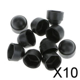 Maxbell 10x10pcs M6 Black Dome Bolt Nut Protection Caps Cover Hexagon Screws M8x14mm