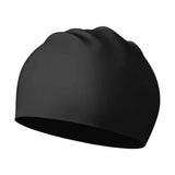 Maxbell Swim Cap Swim Gear Silicone for Curly Short Medium Long Hair Men Women Beach Black