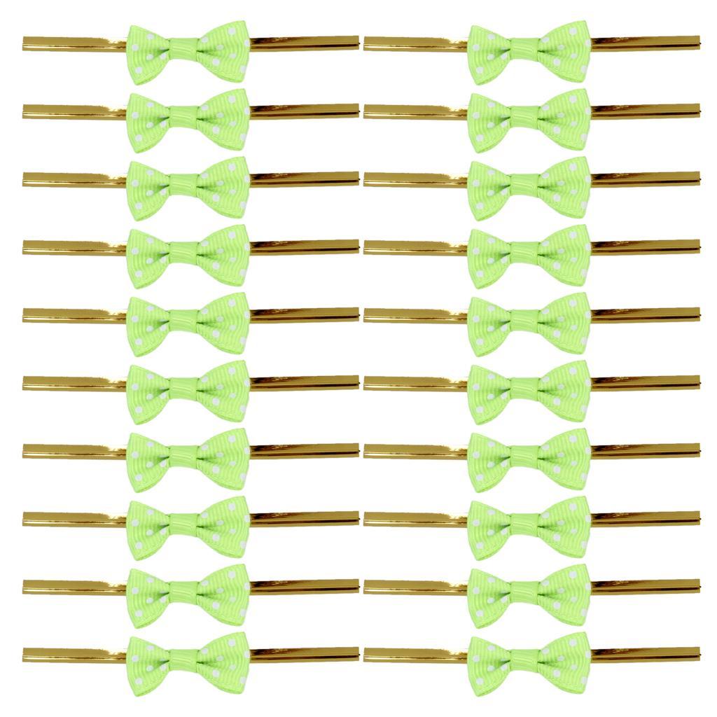 Maxbell Maxbell Set Of 20PCS Twist Ties Candy Bag Cake Props Wedding Birthday Party Supplies Green With White Dots