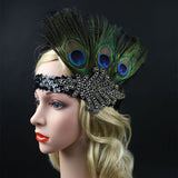 Maxbell Peacock Feather Headband Costume Party Head Piece Hair Band