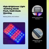 Light-emitting diode pulse warning light, high-intensity red/navy, waterproof, 12V-24V vehicle emergency Four-color 12V
