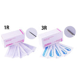 Maxbell 200Pcs Microblading Permanent Makeup Needles For Tattoo Eyebrow Pen 1R 3R
