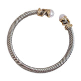 Maxbell Twisted Cable Cuff Bracelet for Women Bangle Elegant Stackable Birthday Gift