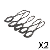 Maxbell 2x5 Pieces Non-slip Strong Zipper Pull Cord Zip Puller Zip Fastener Grey