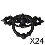 Maxbell 24xVintage Black Wardrobe Cabinet Door Cupboard Drawer Pull Ring Handle Knob
