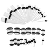Maxbell 36pcs Ear Gauges Stretching Kit Acrylic Plug 14G-00G Expander Transparent - Aladdin Shoppers